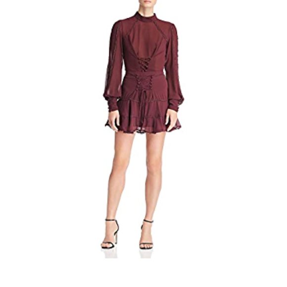 Bardot Maroon Two Piece Skirt and Blouse Set - Picture 1 of 6
